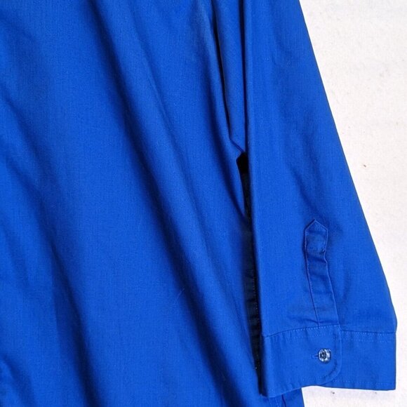 Orvis Carefree Womens size 16 Button Front Blue Blouse Long Sleeve Pockets Top - Picture 4 of 10